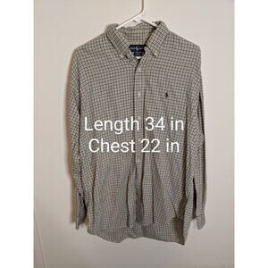 Ralph Lauren Blake Shirt Men's Large Plaid Button Front Preppy